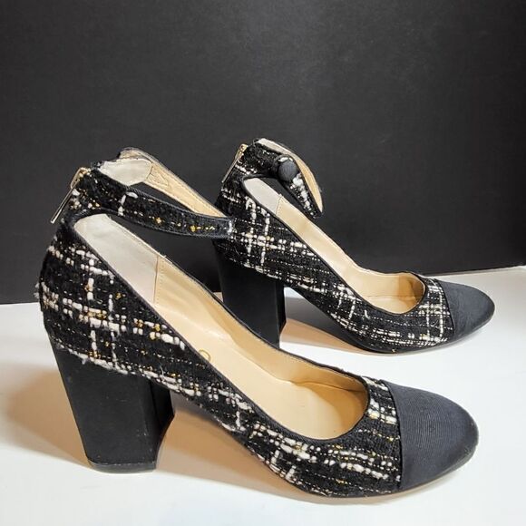 Unisa Black, White & Gold High Heeled Shoes - Picture 8 of 9